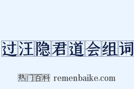 过汪隐君道会组词是什么意思的图片